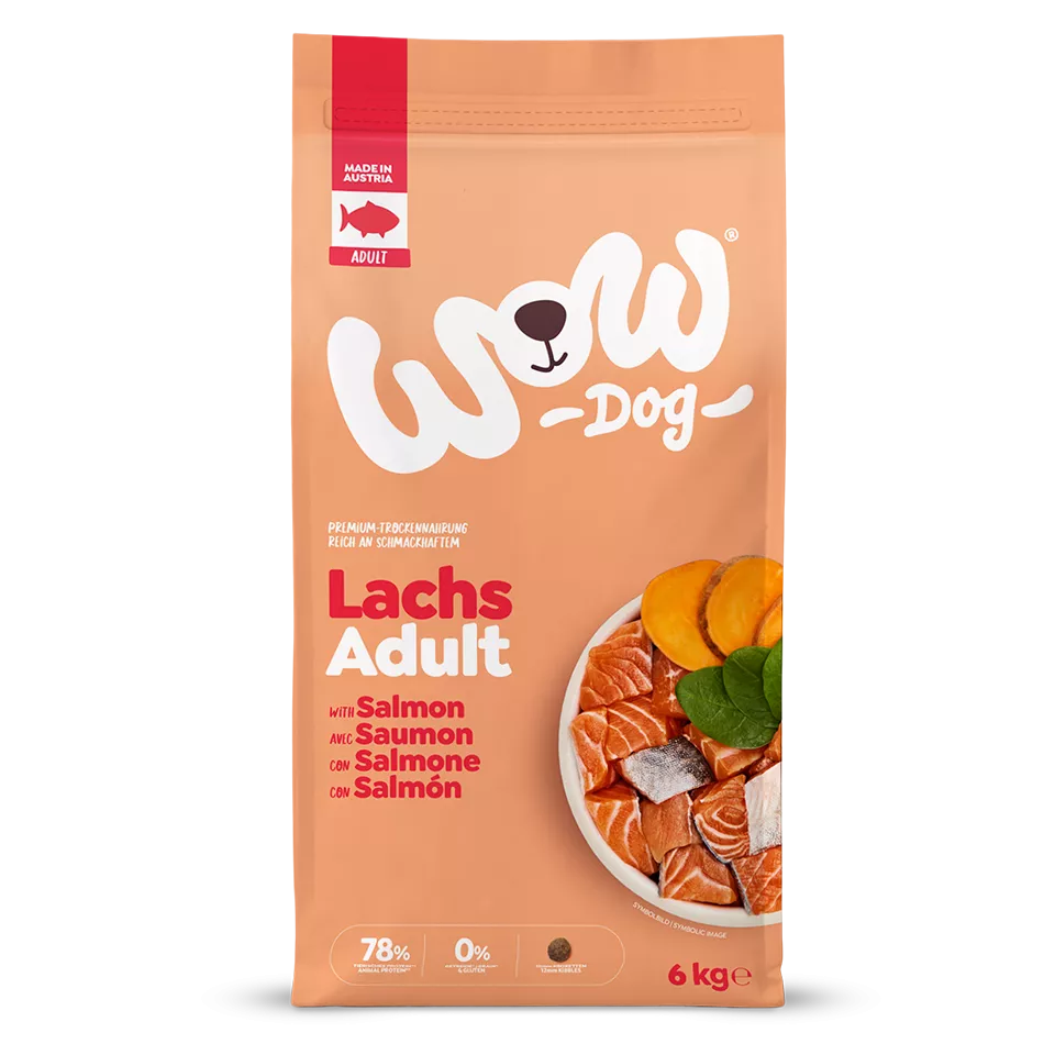 Hochwertiges Hunde-Trockenfutter Lachs kaufen | WOW DOG