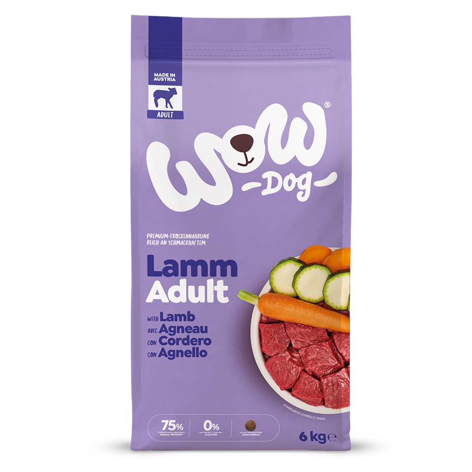 Hochwertiges Hunde-Trockenfutter Lamm kaufen | WOW DOG